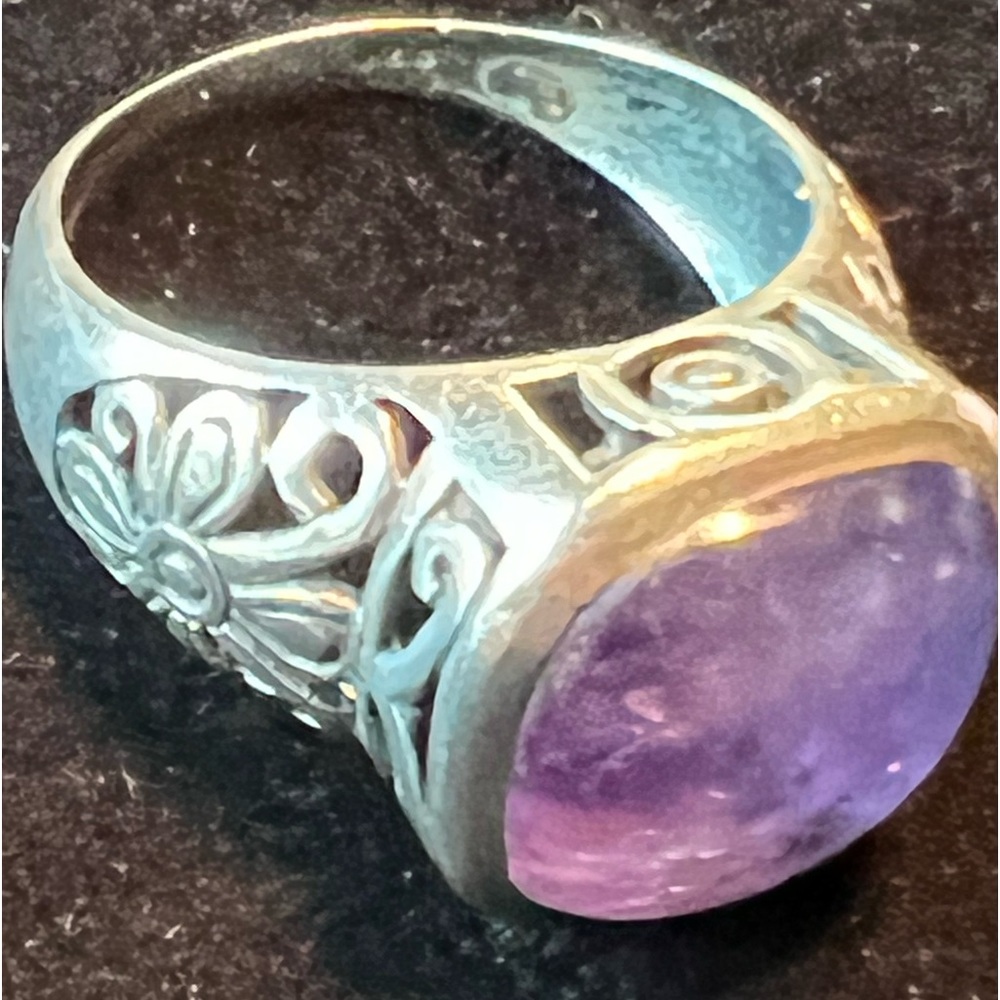 Source Unknown Silver And Purple Ring - image 2